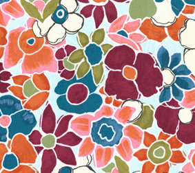 Colorful Floral Fabric - Garden Wall By Laura Gunn From Michael Miller 1 Yard